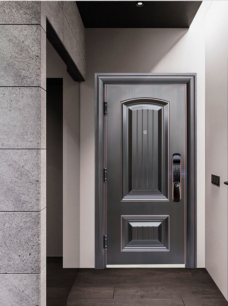 高档仿真铜别墅客厅门四开子母门门头门柱防盗门甲级安全门非标门