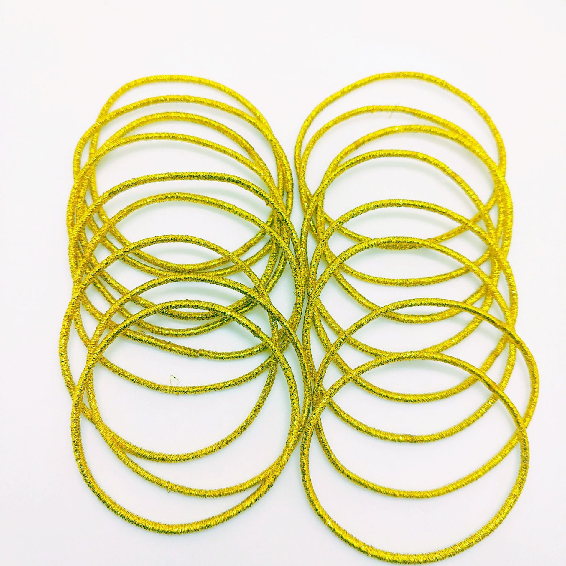 2mm粗金色无接缝发圈 布丁包装皮筋扎口皮筋厂家直销