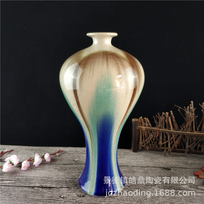 Jingdezhen Ceramics Susancai Gradient Glaze Vase Home Club Decorative Craft Ornaments Wholesale