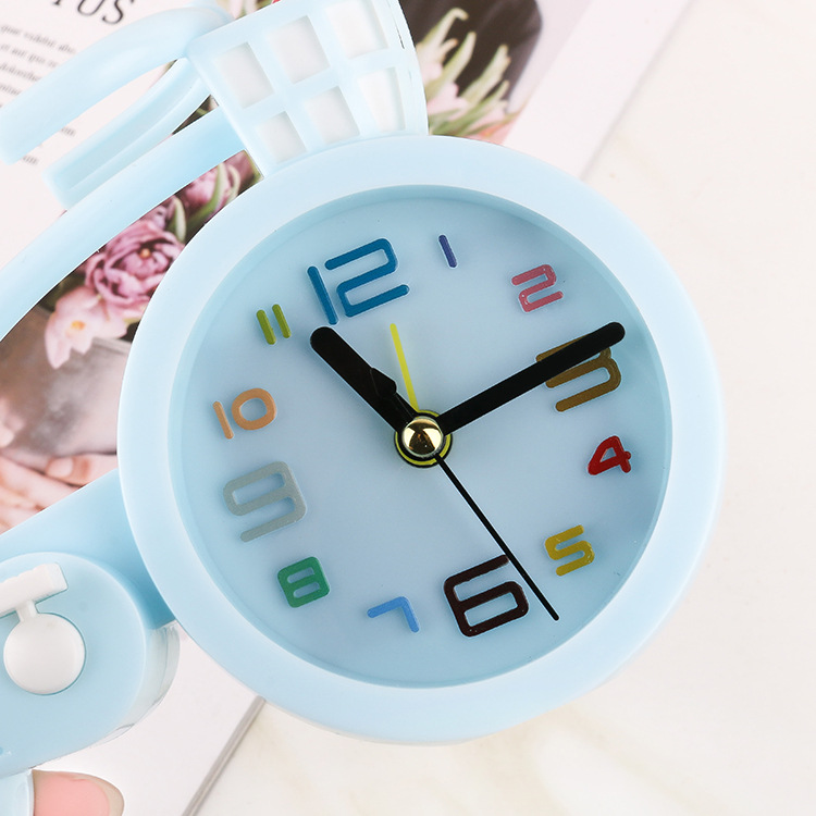 Creative Candy Color Bicycle Alarm Clock Student Bedroom Study Clock Decoration Children Bedside Lazy Gift Alarm Clock