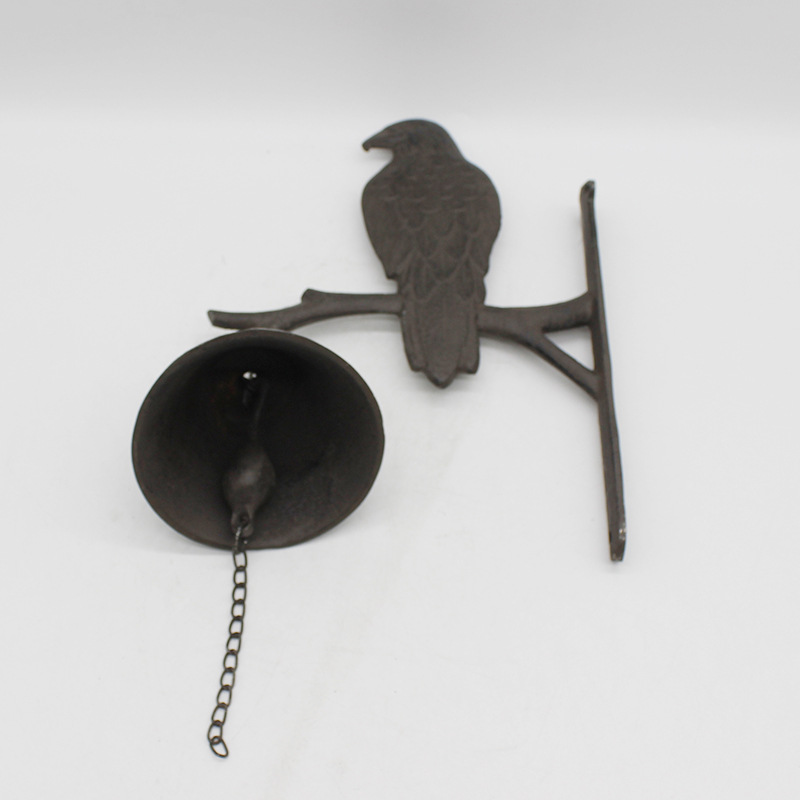 创意铸铁铁艺花园 装饰老鹰铃铛架 复古铸铁地中海风格铃铛