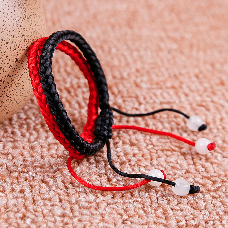 创意端午节红绳手工编织情侣五彩绳手链批发小礼物韩国丝7号编