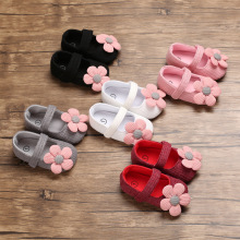 babyshoes 春秋新款3-6-12个月婴儿鞋0-1岁女宝宝软底花朵学步鞋