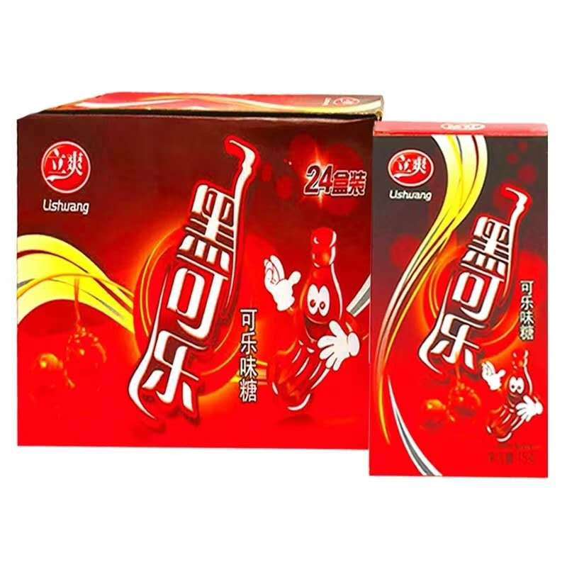 16g24小盒立爽黑可乐味糖坚实压片型糖果儿童趣味休闲零食糖果