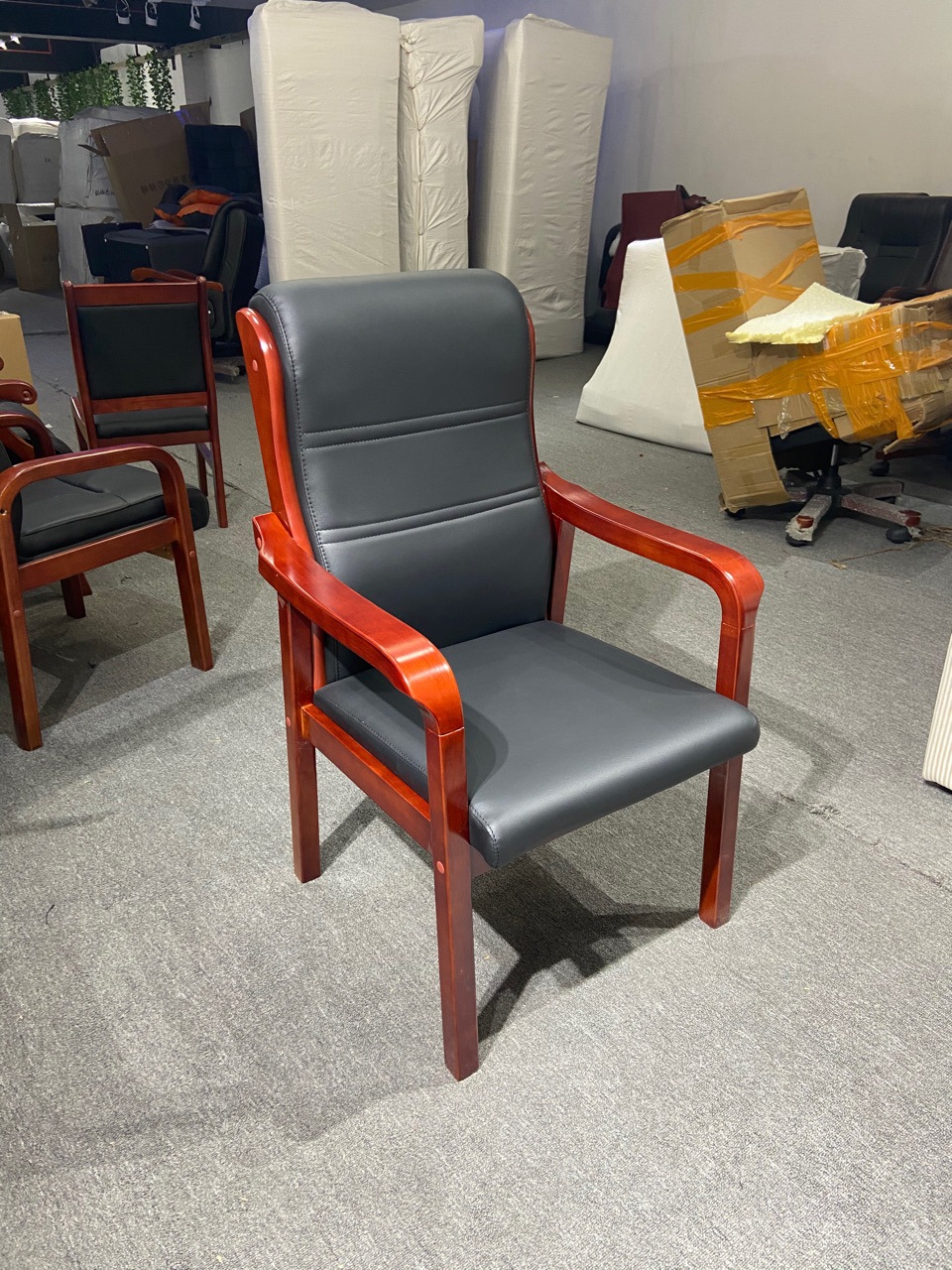 实木木架会议椅麻将椅政府单位办公椅接待会客班前椅广东厂家批发