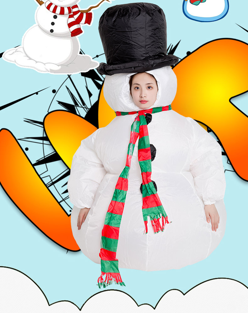 圣诞节搞笑卡通人偶服装搞怪玩偶道具服圣诞老人雪人装扮充气衣服
