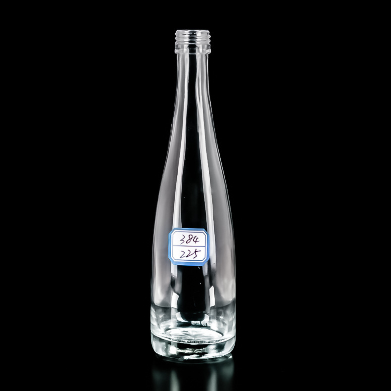厂家生产225毫升透明玻璃瓶果酒饮料水瓶 保龄球小酒瓶丝口白酒瓶