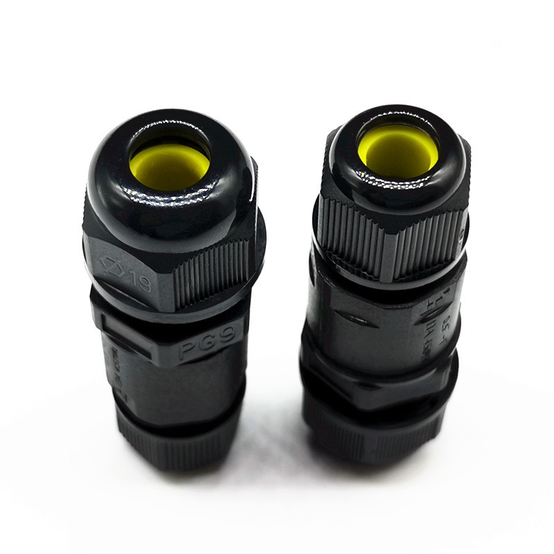 2芯ip68防水接头一进一出中空电线对接头防水连接器户外接线防水