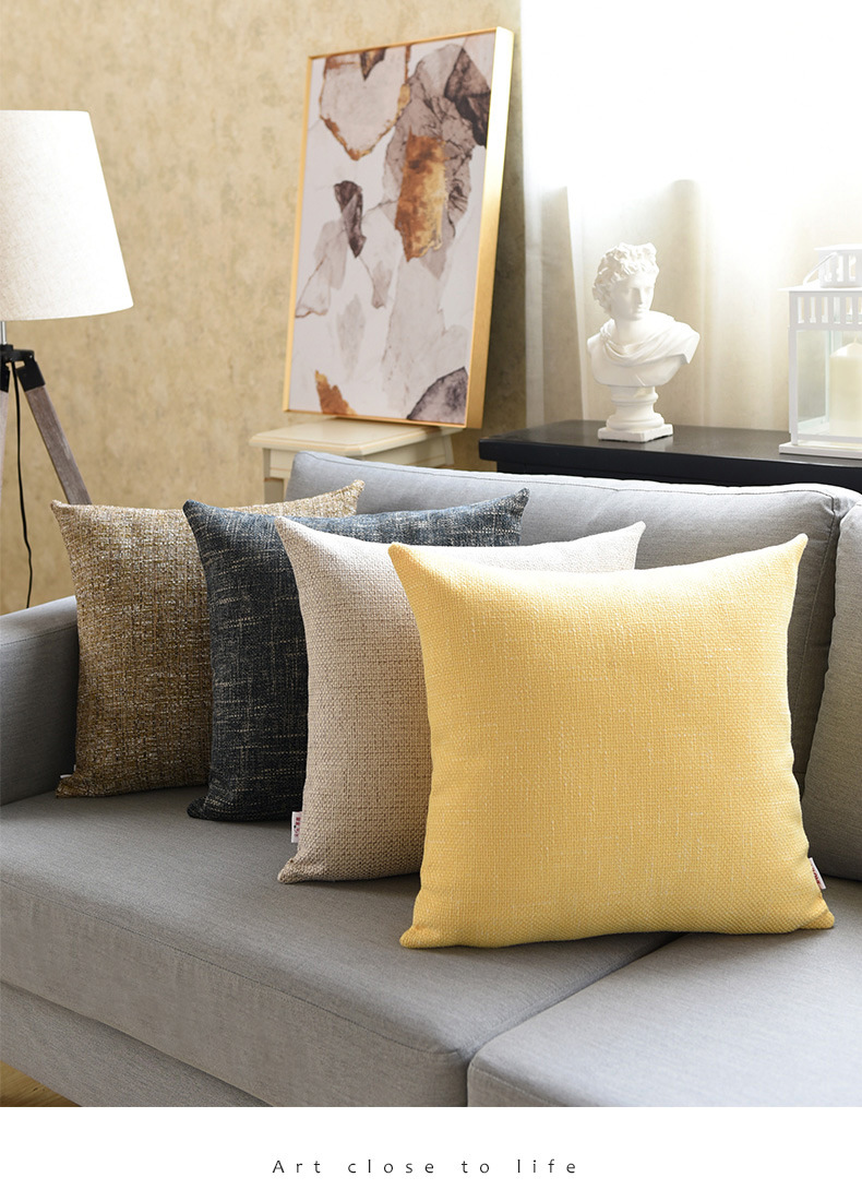 加厚布艺亚麻抱枕靠垫套客厅沙发大号床头靠枕枕头靠背汽车腰垫