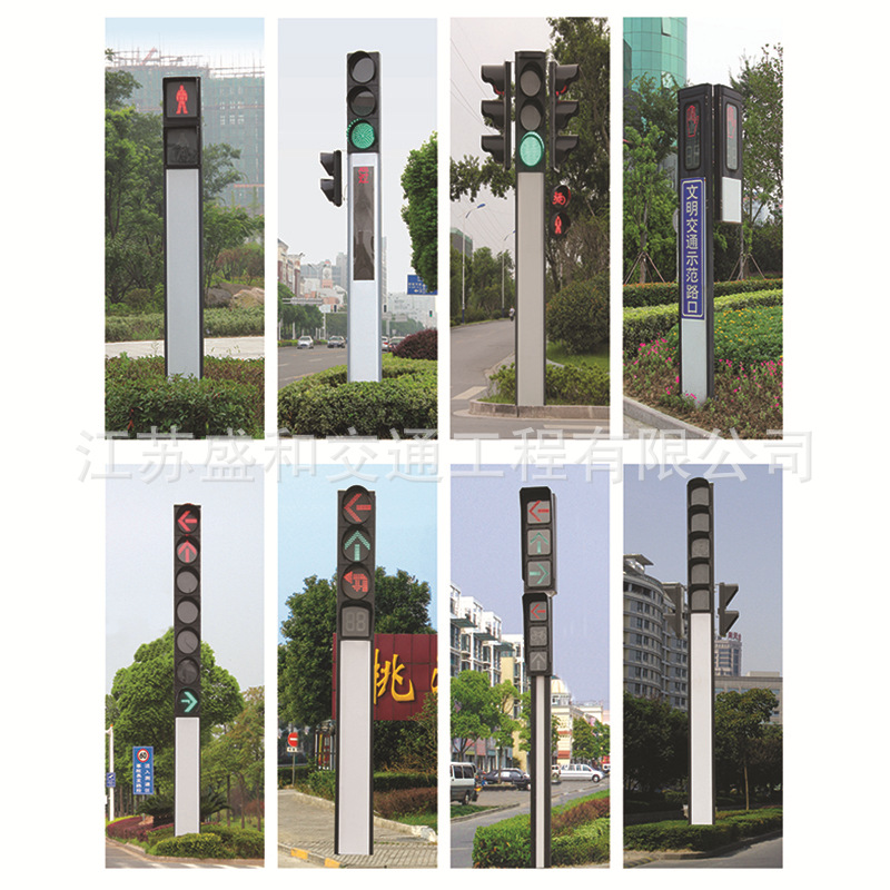 厂家定制led一体立柱式人行灯 交通信号红绿灯杆生产