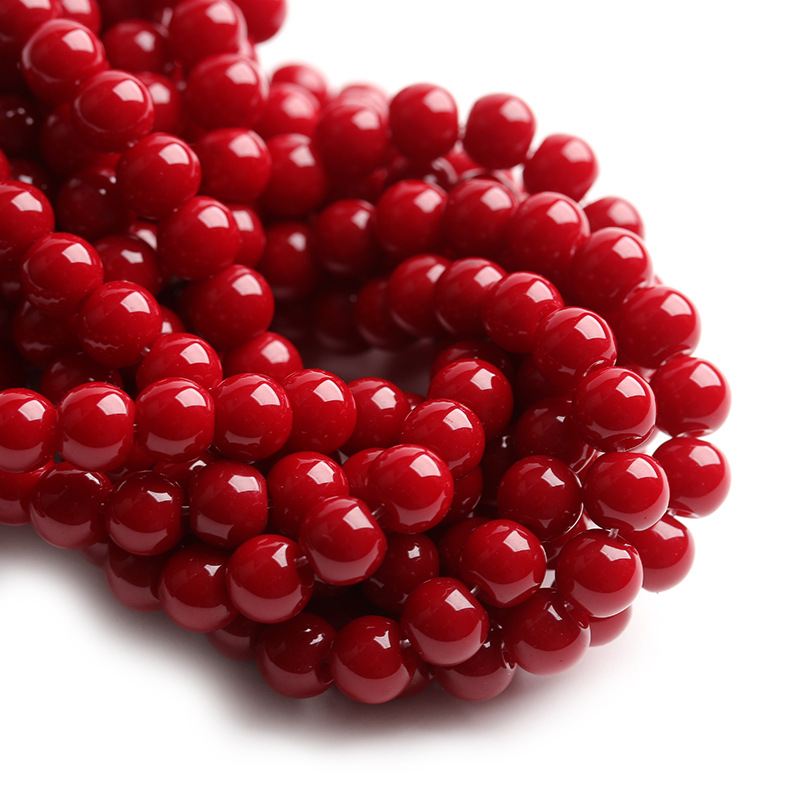 厂家直销优化阿卡串珠 合成仿红珊瑚串珠 diy手链饰品配件