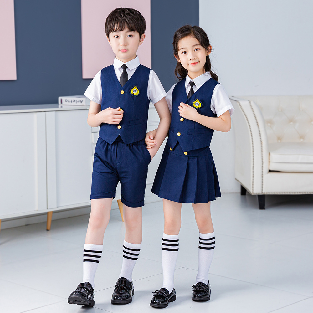 2020新款幼儿园园服夏小学生春夏校服学院风帅气马甲套装批发