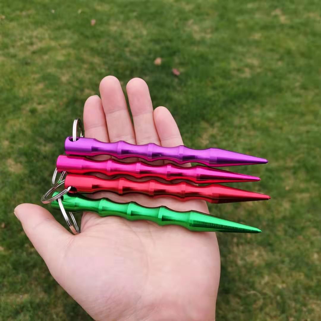 尖头防身酷棍破窗航空铝钥匙棍 户外女子防狼防身正当防卫短棍