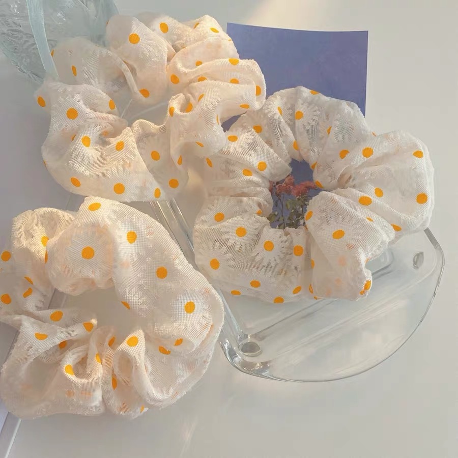 韩版ins超仙气质爆款小雏菊发圈马尾丸子头发绳法式大肠圈女发饰