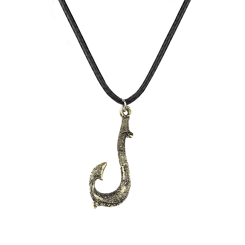 海洋奇缘 莫阿娜船桨特菲提之心螺旋项链 毛伊魔法鱼钩子钥匙扣