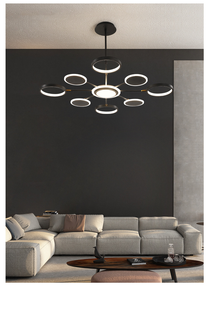 后现代轻奢吊灯客厅灯网红卧室简约大气创意北欧多头分子灯具