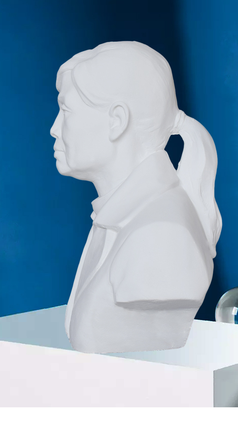 艺伯乐有头有脸56cm西服女实面石膏像美术教具素描石膏模型雕塑