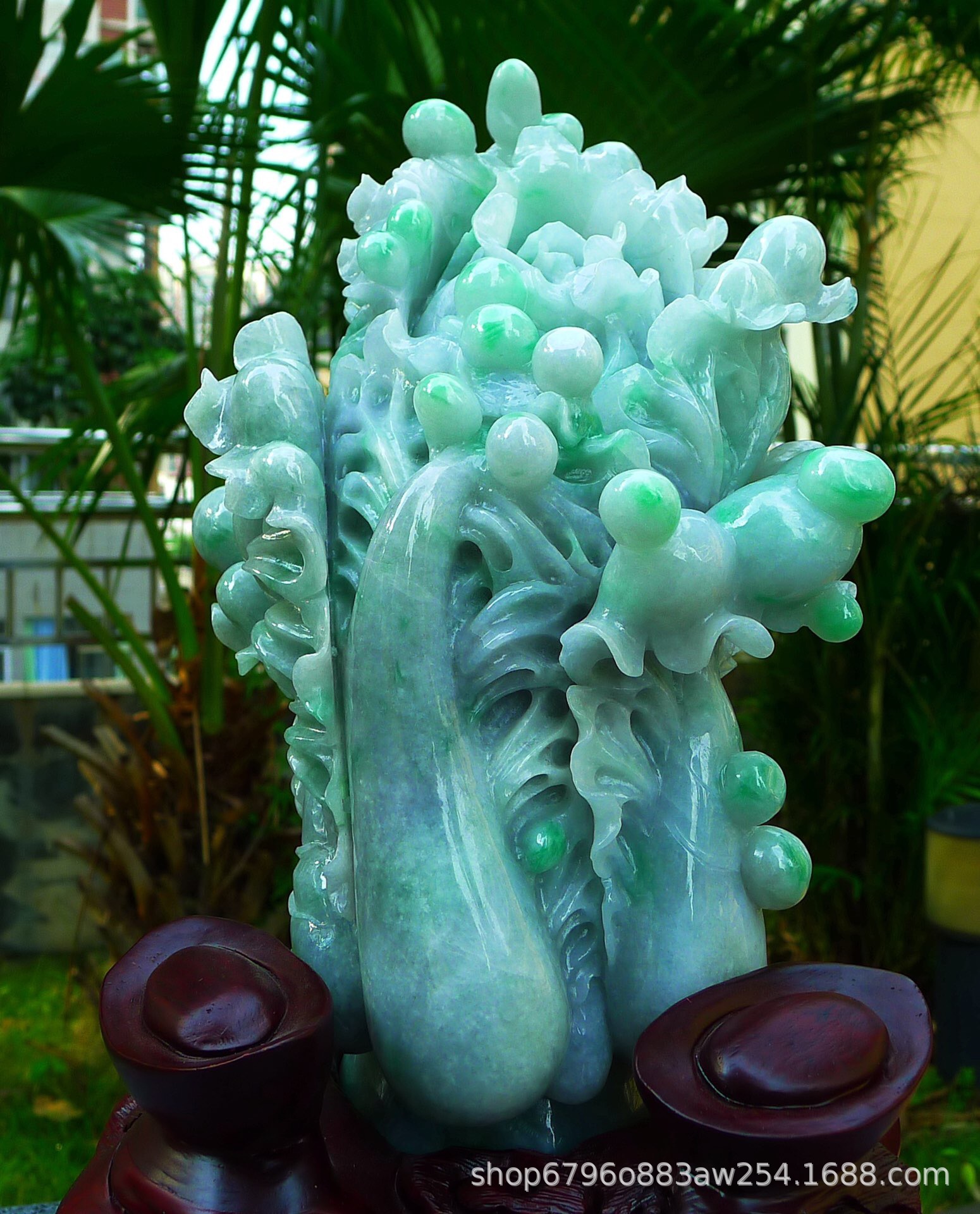 翡翠a货 玉器摆件 客厅 公司摆件乔迁送礼精雕大白菜翡翠摆件12斤