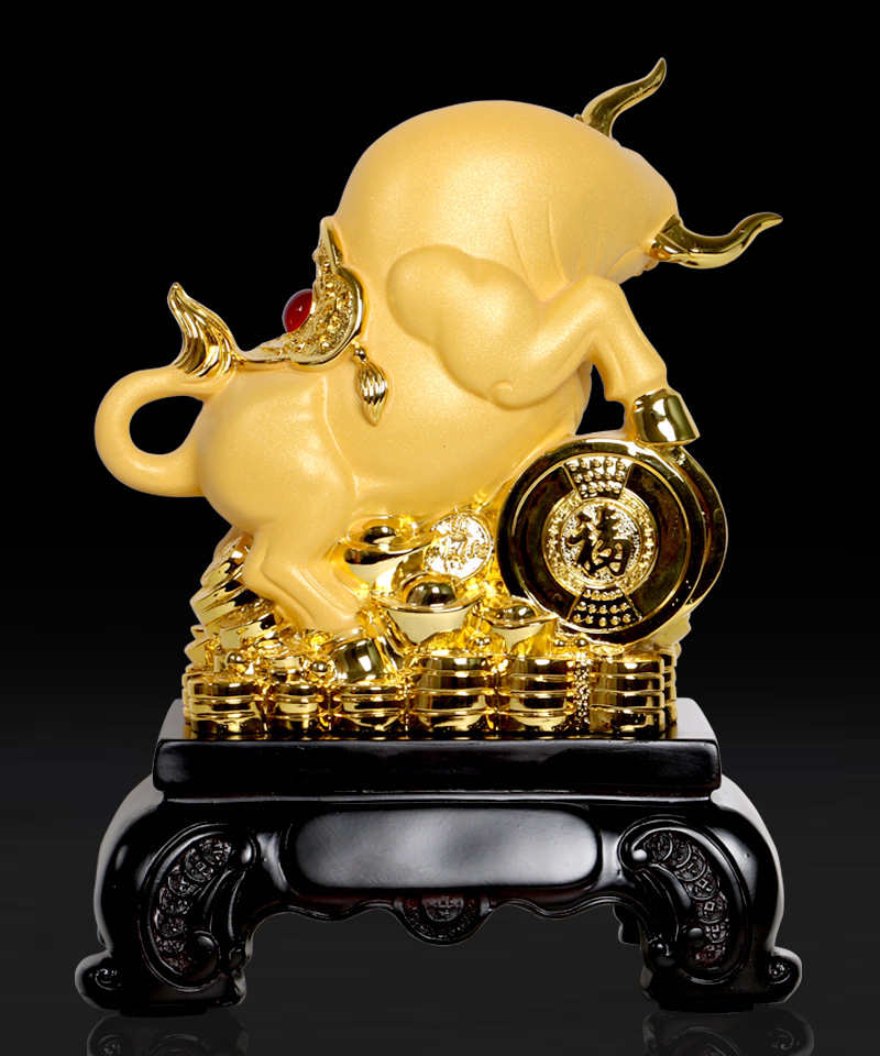 生肖牛摆件招财牛雅信树脂工艺品批发客厅办公室风水开业乔迁礼品