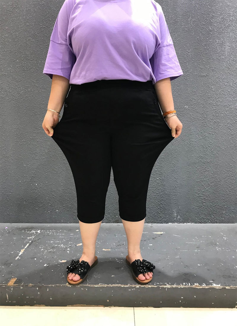 300超胖大码女装特大码女240斤裤子夏230胖mm加肥加大七分裤女250