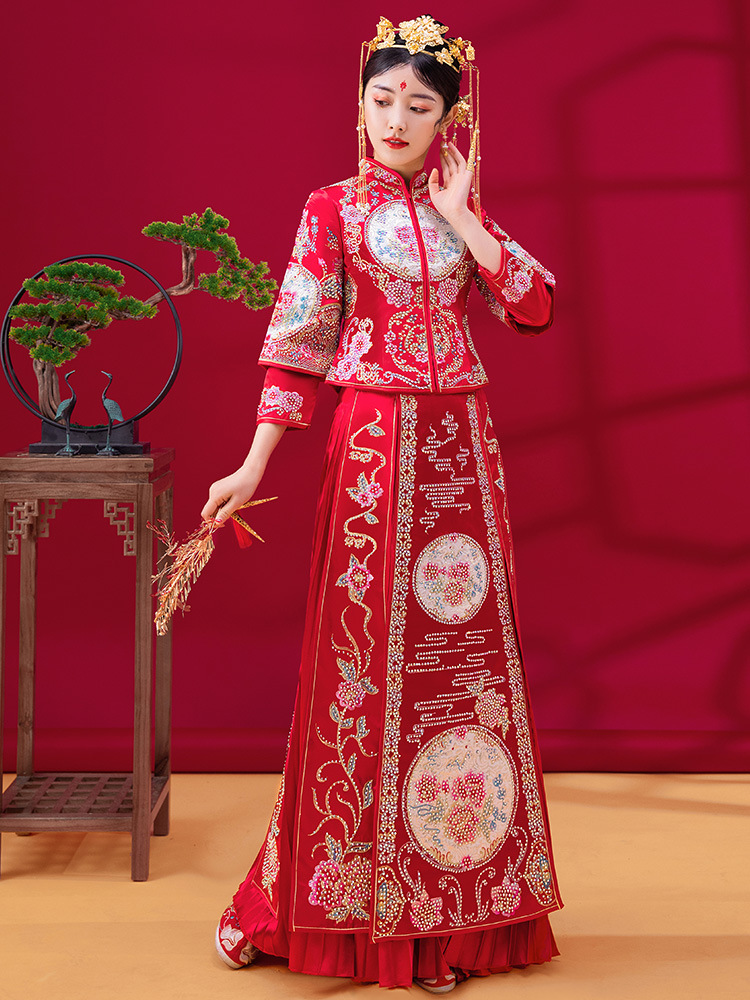 秀禾服新娘2020新款中式婚纱礼服嫁衣出阁服敬酒服禾秀服秀禾禾服