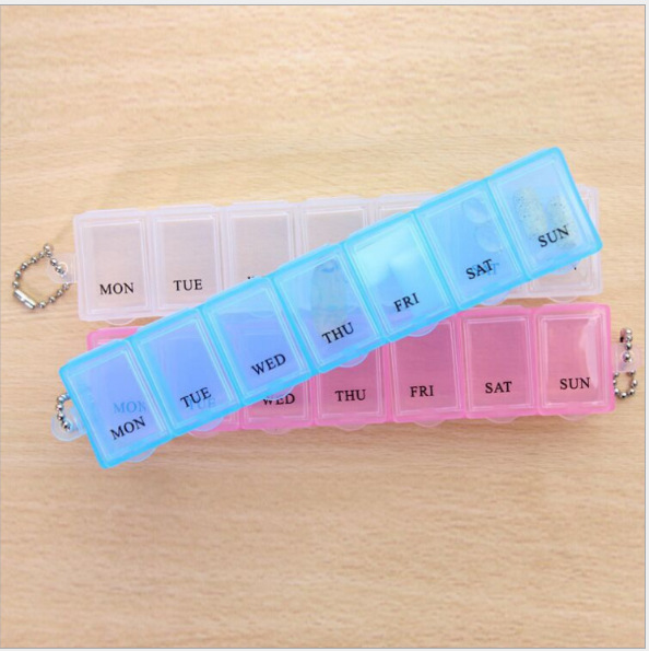 7-Grid Weekly Pill Box Seven Cells Pill Box Per Week Portable Plastic Exquisite Weekly Pill Box 7-Day Pill Box