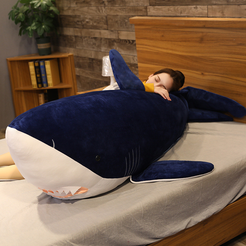 Cute Big Shark Plush Toy Ragdoll Doll Bed Sleep Hug Non-Disassemble Big Doll Wholesale