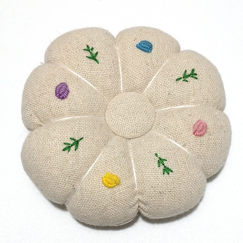 跨境手腕南瓜针插包 小花插针包针扎手工刺绣针垫十字绣工具e378