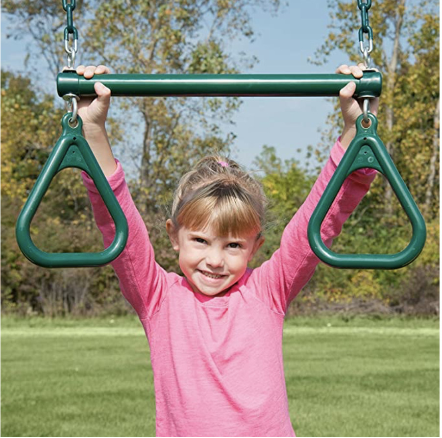 亚马逊吊环秋千锻炼健身手握吊环链条吊环单杠猴棒三角秋千吊环