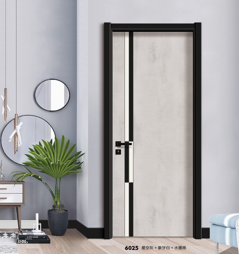 北欧现代风格轻奢极简卧室门复合实木门免漆生态门碳晶零度拼装门