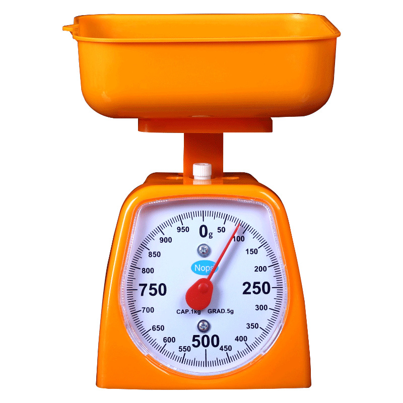 弹簧刻度秤小学生教学秤圆盘塑料厨房秤称重克秤机械度盘秤计量秤