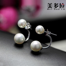 S925纯银珍珠耳钉女甜美气质时尚耳环韩版那年冬天风在吹首饰品