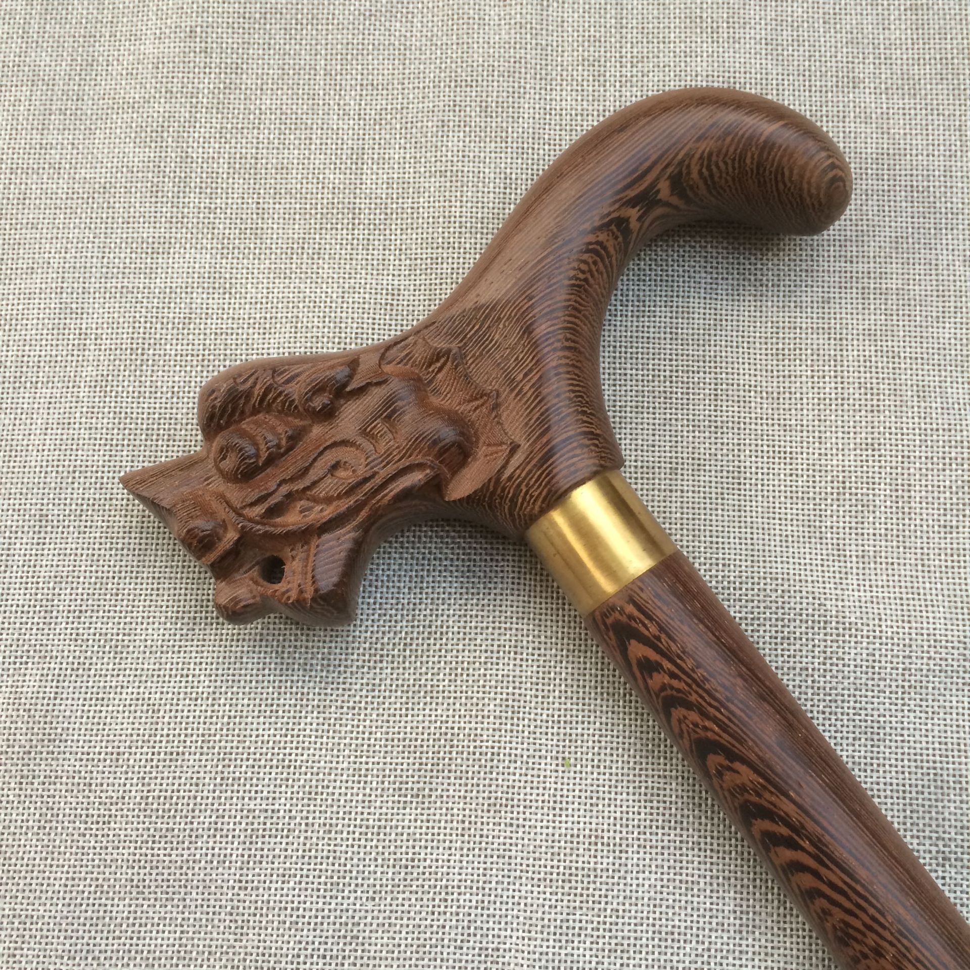 鸡翅木龙头拐杖老年人手杖助行器老人登山拐棍实木质红木工艺品