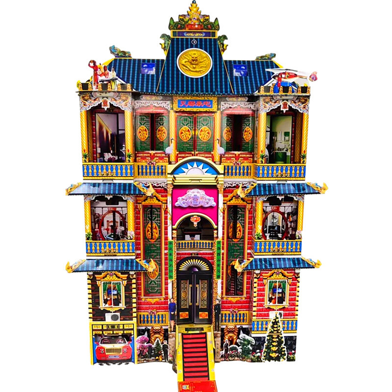 殡葬用品折叠别墅纸活灵屋灵房冥屋纸扎天都豪宅免粘厂家批发包邮