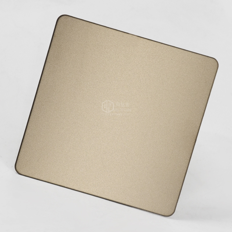 304喷砂青铜色不锈钢工程装饰板 镜面喷砂青铜色包边装饰不锈钢板