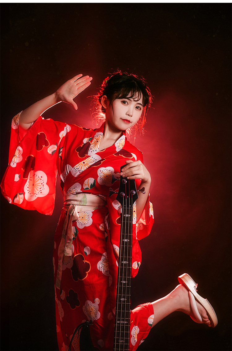 神明少女cos和服影楼个人写真主题拍照服装日系复古红色樱花和服
