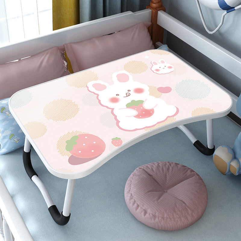 On Bed Small Table Cartoon Dorm Folding Study Table Household Bedroom Laptop Desk Stall Folding Table