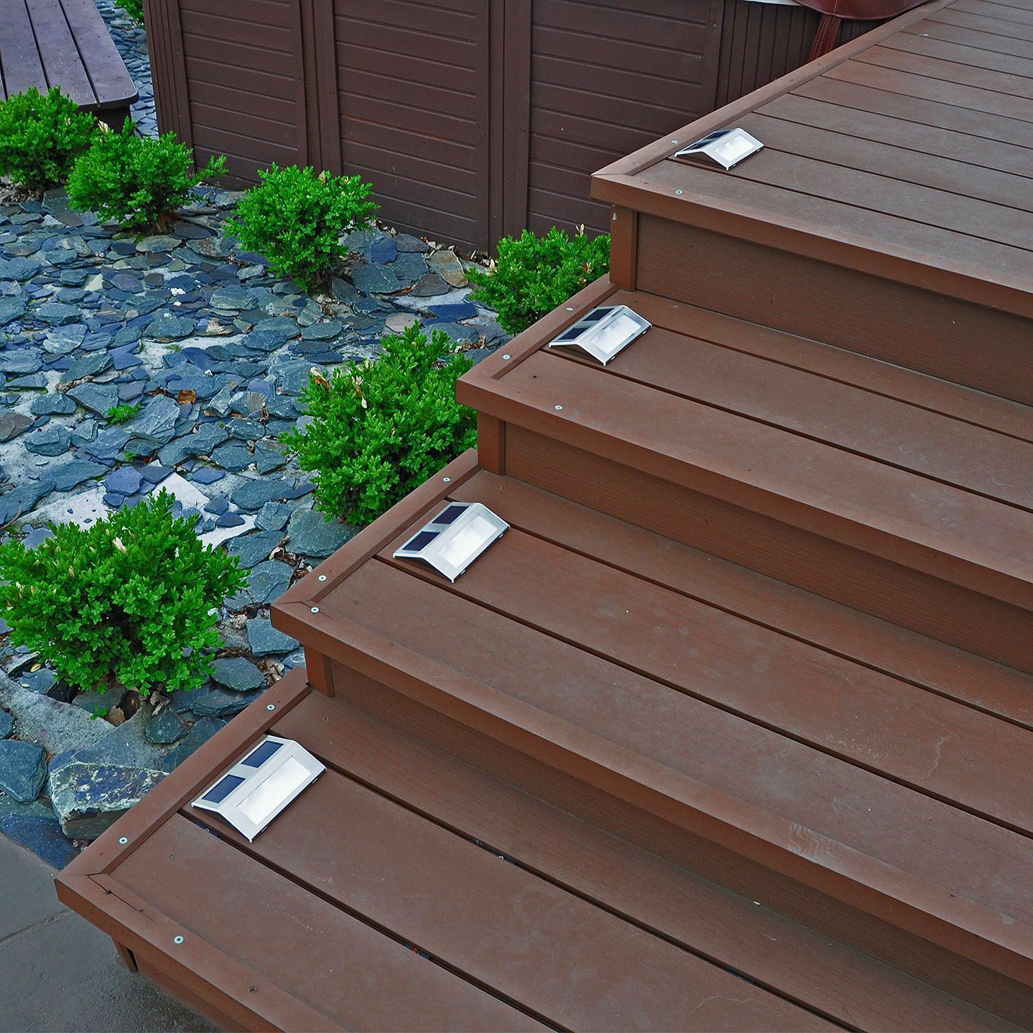 太阳能不锈钢阶梯灯户外花园别墅外墙庭院灯防水装饰壁灯楼梯灯