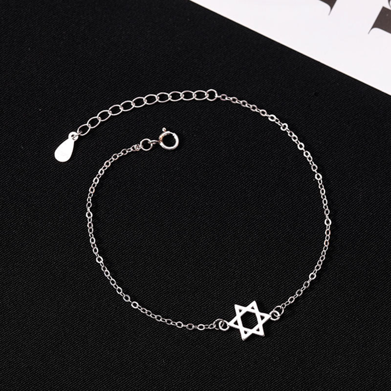 925纯银六芒星手链女2020年新款潮ins冷淡风小众轻奢高级感手饰品
