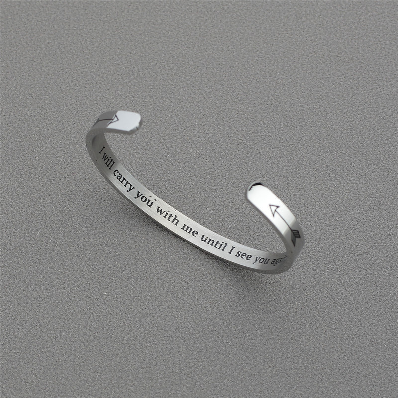 新款跨境专供刻字 iwillcarryyou with me until i see you again