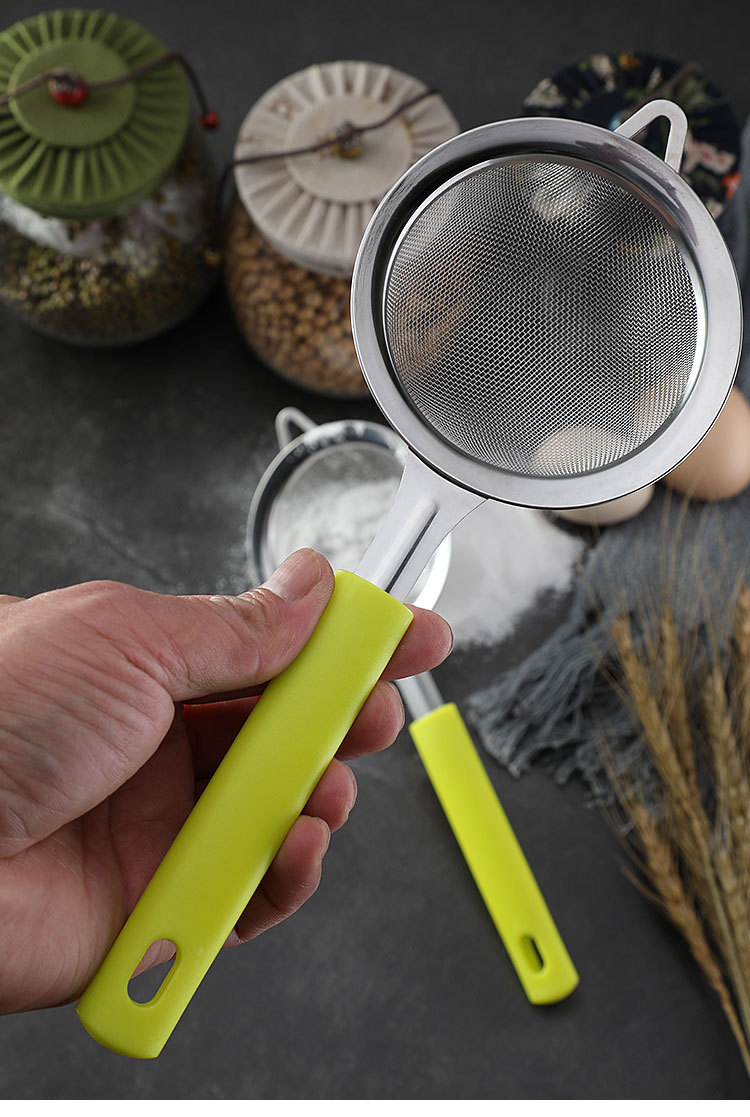 430不锈钢筛网过滤网手动面粉筛烘焙工具筛子家用滤油勺漏网勺子