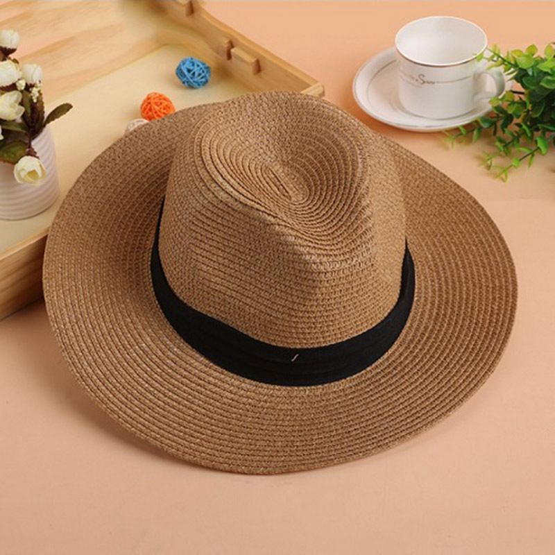 Xiaolajiao Style Summer Sunshade Women's Foldable Straw Hat Wide Brim Top Hat Panama Beach Vacation Hat
