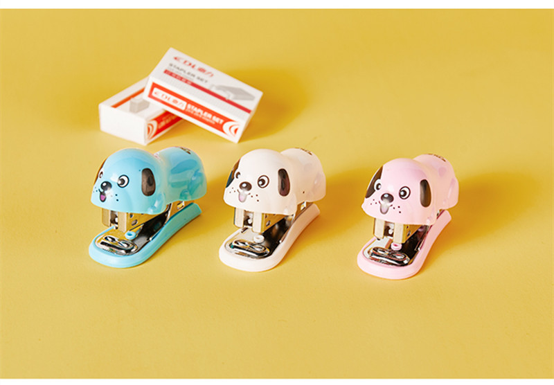小狗订书机卡通可爱迷你订书器学生文具办公用品装订机奖品礼物