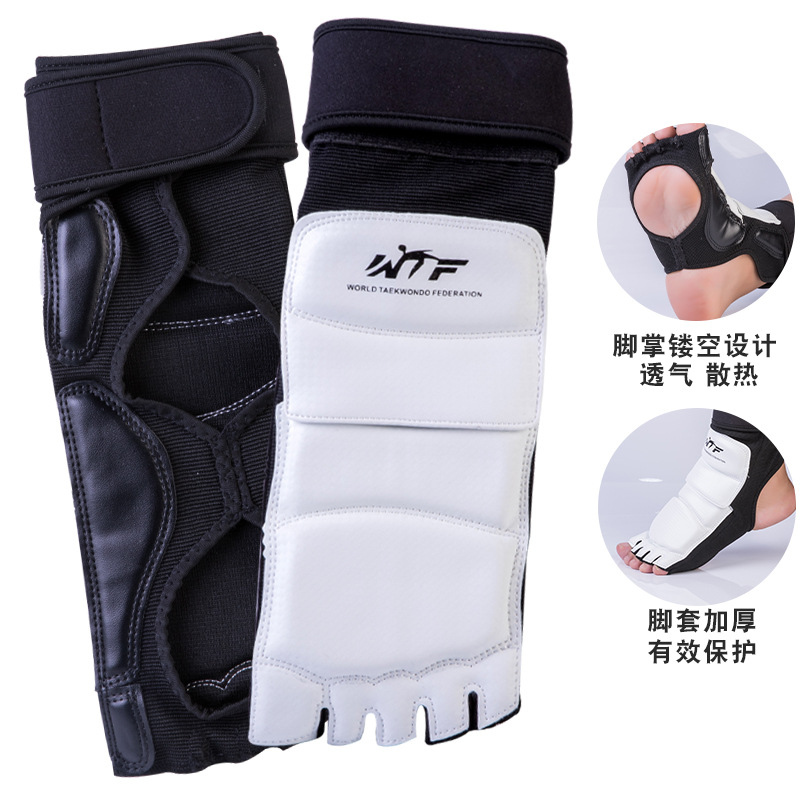 跨境wtf跆拳道脚套散打拳击实战训练比赛护脚儿童成人护具可