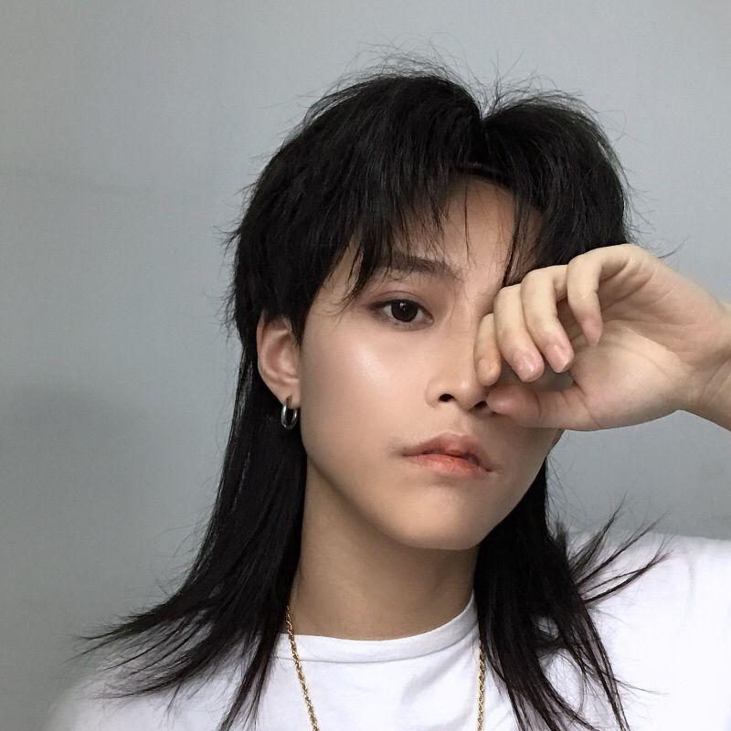 新品狼尾假发网红同款鲻鱼头短直发男女可戴基佬假毛