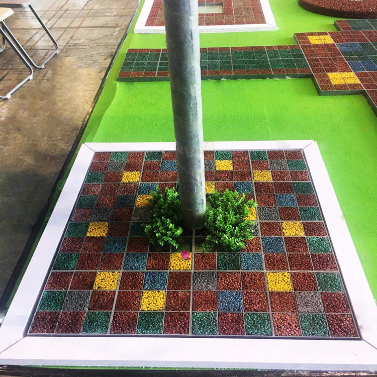 护树板篦子树坑美化树穴围子彩色透水石景观树池树围格栅盖板装饰