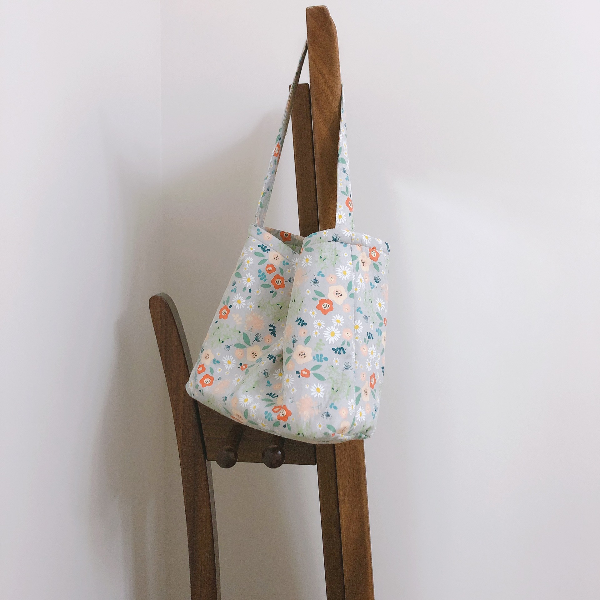 【归蝶布包】奶油色橘粉小花棉布腋下包女士单肩包文艺小清新温柔