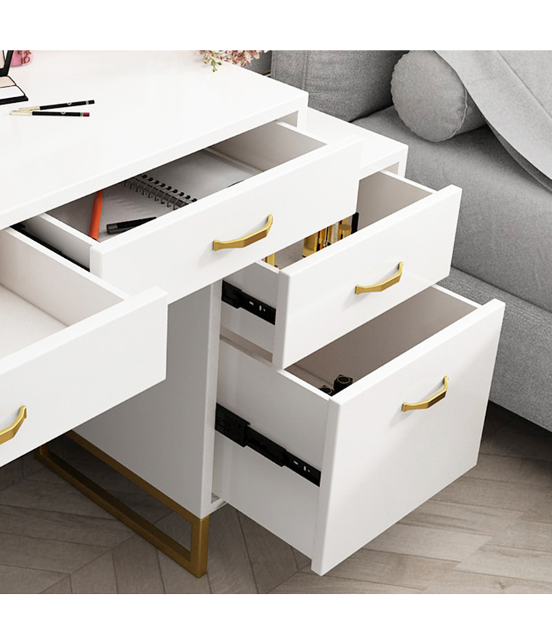 北欧轻奢梳妆台收纳柜一体带灯镜化妆桌椅组合定制卧室五抽屉桌子