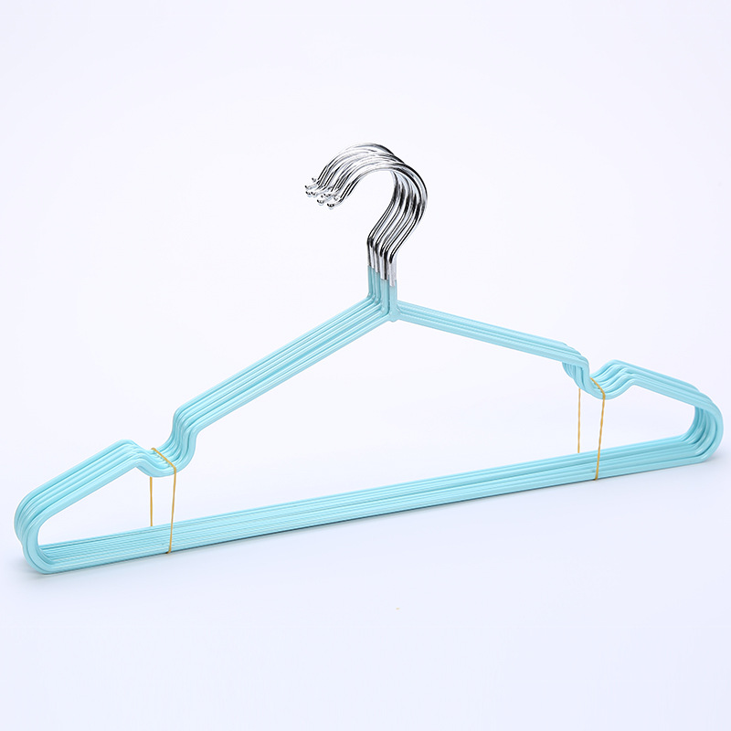 Wholesale Stainless Steel Invisible Hanger Hotel Household Clothes Hanger Children's Groove Non-Slip Drying Clothes Hanger PVC Coated Hanger