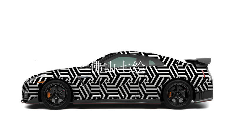 汽车车厂谍照斑马纹黑白格车贴膜伪装者车身贴膜涂鸦谍照改色膜